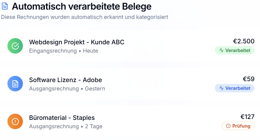 Automatische Belegerfassung - Kompanio Feature Screenshot